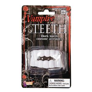 Soft Plastic White Vampire Dracula Dark Side Teeth Fangs