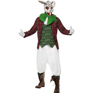 Men's Rabid Rabbit Costume Jacket Top Cravat and Trousers With Mask Size Medium