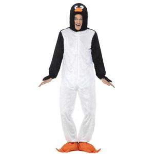 Smiffy's Men's Penguin Costume Includes Jumpsuit with Hood