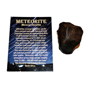 MOROCCAN Stony METEORITE Chondrite Genuine 88.3 grams w/color card #14646 6o