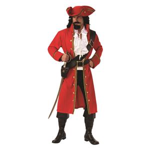 Pirate Captain Hook Red Coat Adult Mens Costume Size Standard