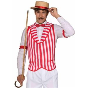 Barber Shop Quintet Red and White Striped Costume Vest X-Large