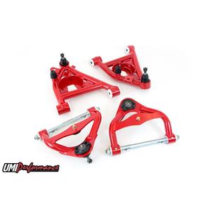 UMI Performance 303233-1-R GM G-Body Up & Low Front Control Arm Kit Delrin Std Upper Ball Joint - Re