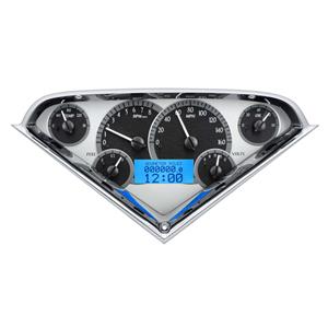 Dakota Digital 55-59 Chevy Pickup VHX Analog Gauges Silver Alloy Blue w/ Carrier