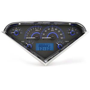 55-59 Chevy Truck VHX System, Carbon Fiber Face - Blue Display