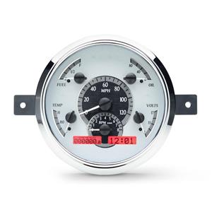 49-50 Ford VHX System, Silver Face - Red Display