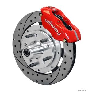 Wilwood 59-64 Impala Front Disc Brake Kit 11.75" Drilled Rotor Red Caliper