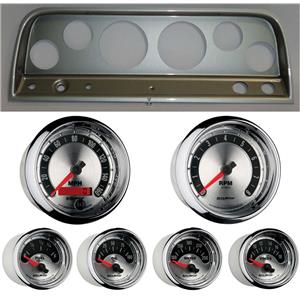 65-66 Chevy Truck Silver Dash Carrier w/ Auto Meter American Muscle Gauges