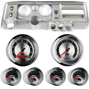68 Chevelle Silver Dash Carrier w/ Auto Meter 5" American Muscle Gauges w/ Astro