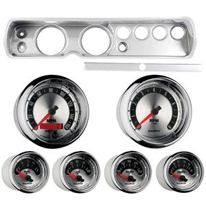 65 Chevelle Silver Dash Carrier w/ Auto Meter 5"  American Muscle Gauges