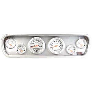 64-66 Mustang Silver Dash Carrier w/Auto Meter Ultra Lite Electric Gauges