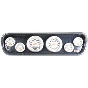 64-66 Mustang Carbon Dash Carrier w/Auto Meter Ultra Lite Electric Gauges