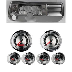 68 Chevelle Silver Dash Carrier w/ Auto Meter 3-3/8" American Muscle Gauges
