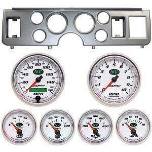 79-86 Mustang Silver Dash Carrier w/ Auto Meter NV Gauges