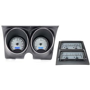 1968 Chevy Camaro w/ Console Gauges VHX System, Satin Alloy Style Face, Blue Display
