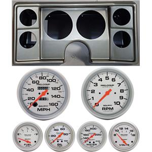 82-88 Chevy G Body Silver Dash Carrier Auto Meter Ultra Lite Mechanical Gauges