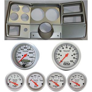 84-87 Chevy Truck Silver Dash Carrier Auto Meter Ultra Lite Electric 5" Gauges
