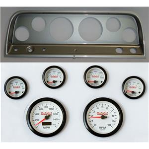 65-66 Chevy Truck Silver Dash Carrier Concourse White Gauges