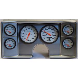 78-81 Chevy G Body Silver Dash Carrier w/ Auto Meter Phantom Electric Gauges