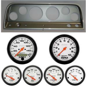 65-66 Chevy Truck Silver Dash Carrier w/ Auto Meter Phantom Electric Gauges