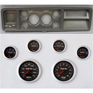 73-79 Ford Truck Silver Dash Carrier w/ 3-3/8" Concourse Series Black Gauges
