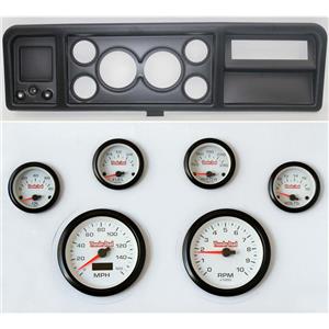 73-79 Ford Truck Black Dash Carrier w/ 3-3/8" Concourse Series White Gauges