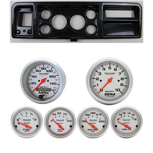 73-79 Ford Truck Carbon Dash Carrier w/ Auto Meter Ultra-Lite Electric Gauges