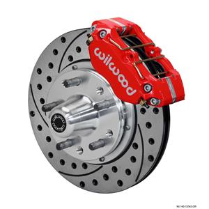 Wilwood 65-69 Ford Front Disc Brake Kit 11" Drilled Rotor Red Caliper