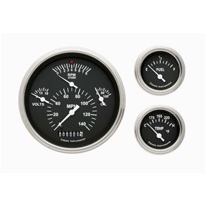 1957 Chevrolet Chevy Direct Fit Gauge Black CH01BSLF