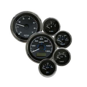 EMS ELITE 6 GAUGE KIT GPS Speedometer Universal Fuel Gauge Black MSEI-700BK