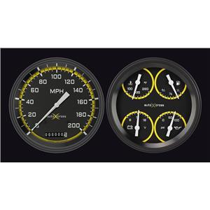 1954-1955 Chevrolet Chevy Truck Direct Fit Gauge Auto Cross Yellow CT54AXY52