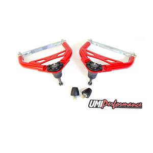 UMI Performance 4056-3-R GM A-Body Upper Front Control Arm Kit Adj 0.9� Taller Ball Joints - Red