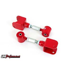UMI Performance 1018-R Mustang UMI Performance Upper Rear Control Arms w/ Poly Bushing - Red