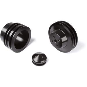 CVF Racing Stealth Black Ford Small Block Pulley Kit A/C (3 Bolt Crank)