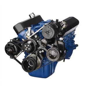 Black Ford 289-302-351W Serpentine Conversion Kit - Alternator, Power Steering & A/C
