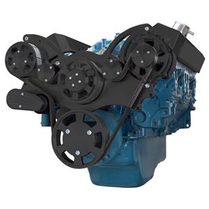 Stealth Black Serpentine System for Small Block Mopar - Alternator Only - All Inclusive