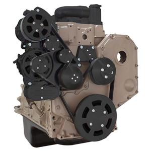 Stealth Black Serpentine System for Cummins Diesel - AC & Alternator - All Inclusive