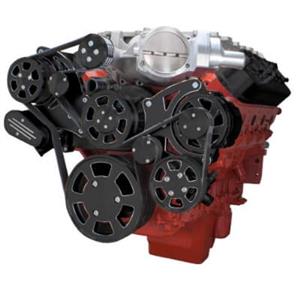 CVF Racing Black Diamond Chevy LSA and LS9 Serpentine Kit - AC & Power Steering