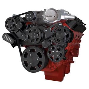 CVF Racing Black Diamond Chevy LSA and LS9 Serpentine Kit - Power Steering & Alternator