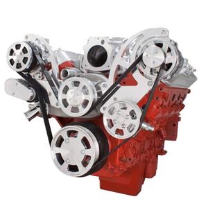 CVF Racing Chevy LS Engine High Mount Serpentine Kit - AC, Alternator & Power Steering