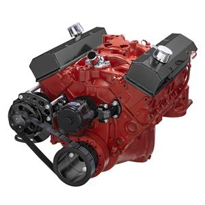 Black Chevy Small Block Serpentine Conversion - Alternator Only, Electric Water Pump