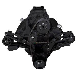 Black Serpentine System for 396, 427 & 454 Supercharger - AC & Alternator with Electric Water Pump
