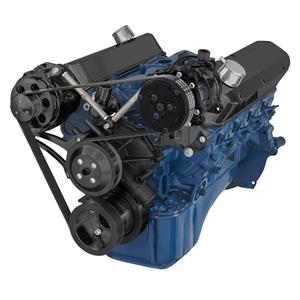 CVF Racing Black Ford 5.0L & 5.8L Serpentine Conversion Kit - Alternator & A/C