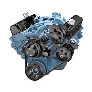 CVF Racing Black Pontiac Serpentine Conversion - Power Steering & Alternator