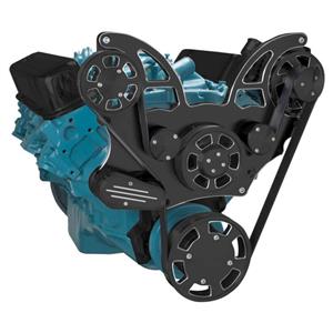 Black Diamond Pontiac Serpentine System for 350-400, 428 & 455 V8 - Alternator Only - All Inclusive
