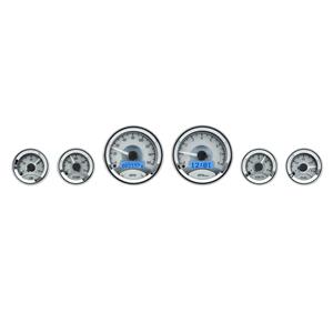 Dakota Digital Round Universal Gauges Silver Face / Blue Lighting VHX-1060-S-B
