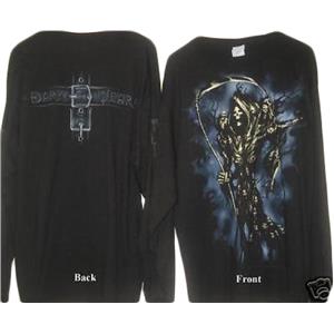 Dark Wear Gothic Grim Reaper Long Sleeve T-Shirt XLARGE