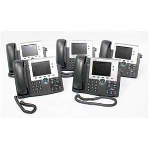Lot of 5 Cisco CP-7945G 7945 Unified IP Phone Color LCD 5-Inch TFT Display VoIP