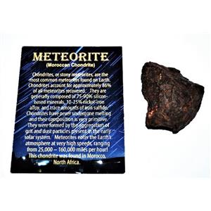 Chondrite MOROCCAN Stony METEORITE Genuine 60.3 grams w/ COA E83