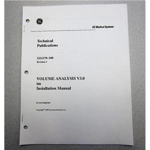 GE Medical 2221270-100 Volume Analysis V3.0 Installation Manual